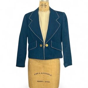 Guy Laroche Blue Blazer with Gold Buttons